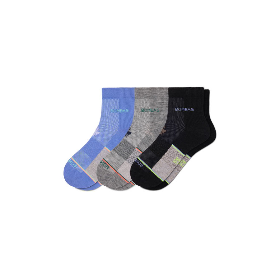 Men's UltraLite Sport Merino Wool Blend Quarter Sock 3-Pack - Smooth Weekend Wear