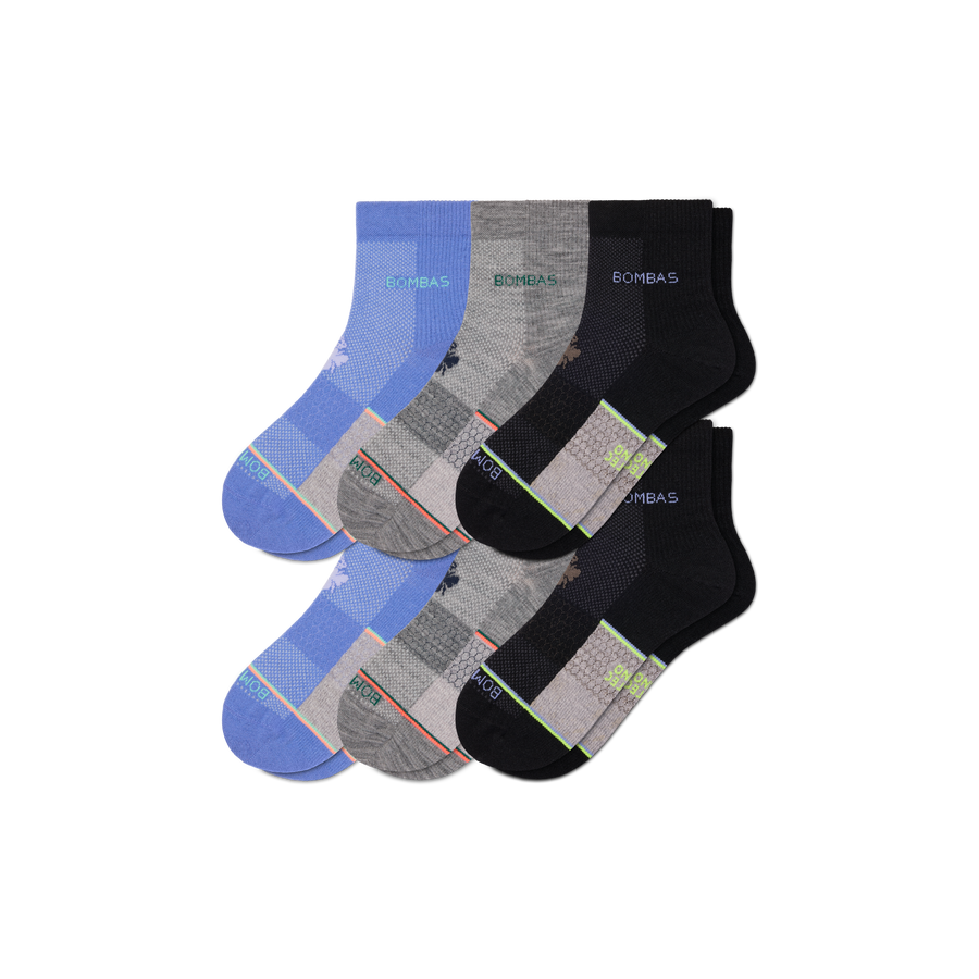 Men's UltraLite Sport Merino Wool Blend Quarter Sock 6-Pack - Comfort Court Step