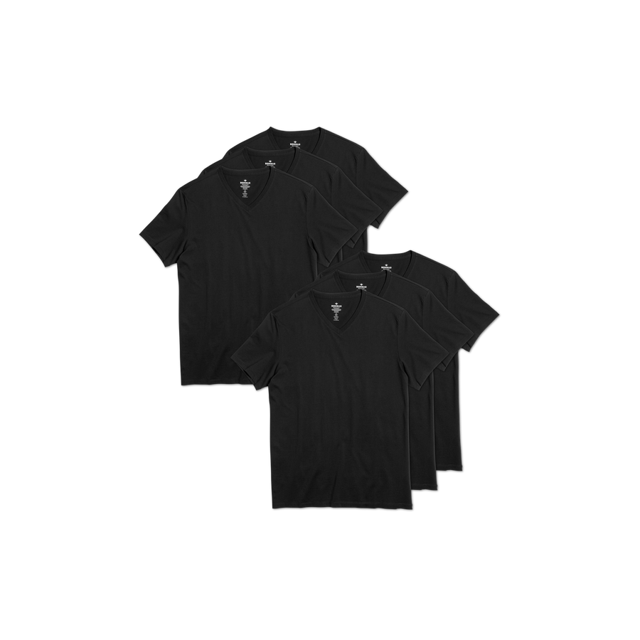 Men's Pima Cotton V-Neck T-Shirt 6-Pack - Smooth Travel Ready