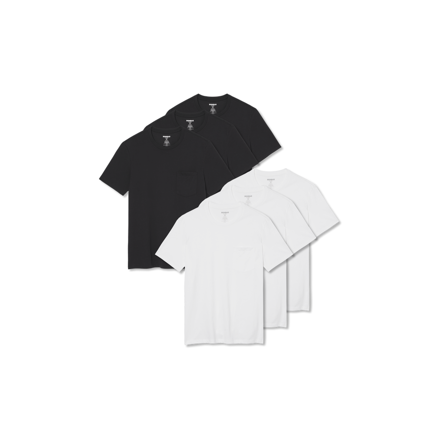 Men's Pima Cotton Pocket Crew Neck T-Shirt 6-Pack - Relaxed Studio Fit