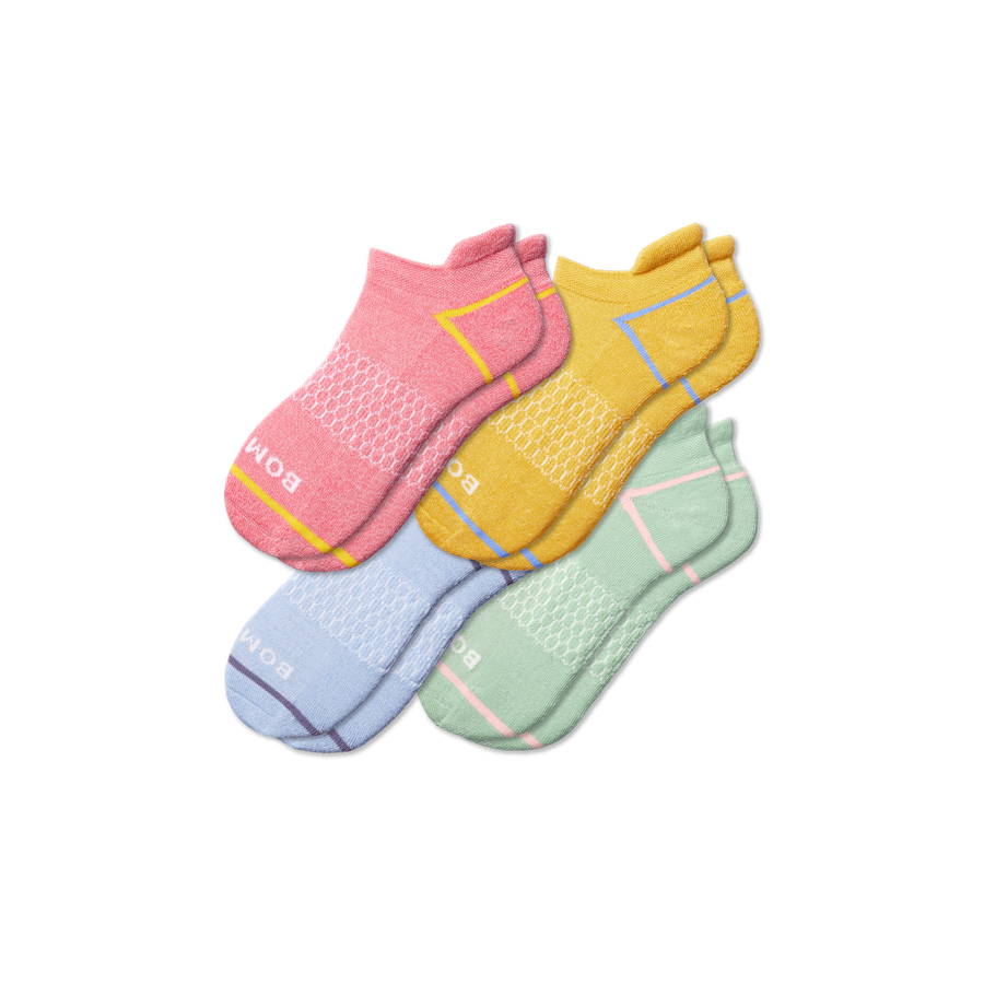 Women's Border Stripe Ankle Sock 4-Pack - Run Studio Cushion