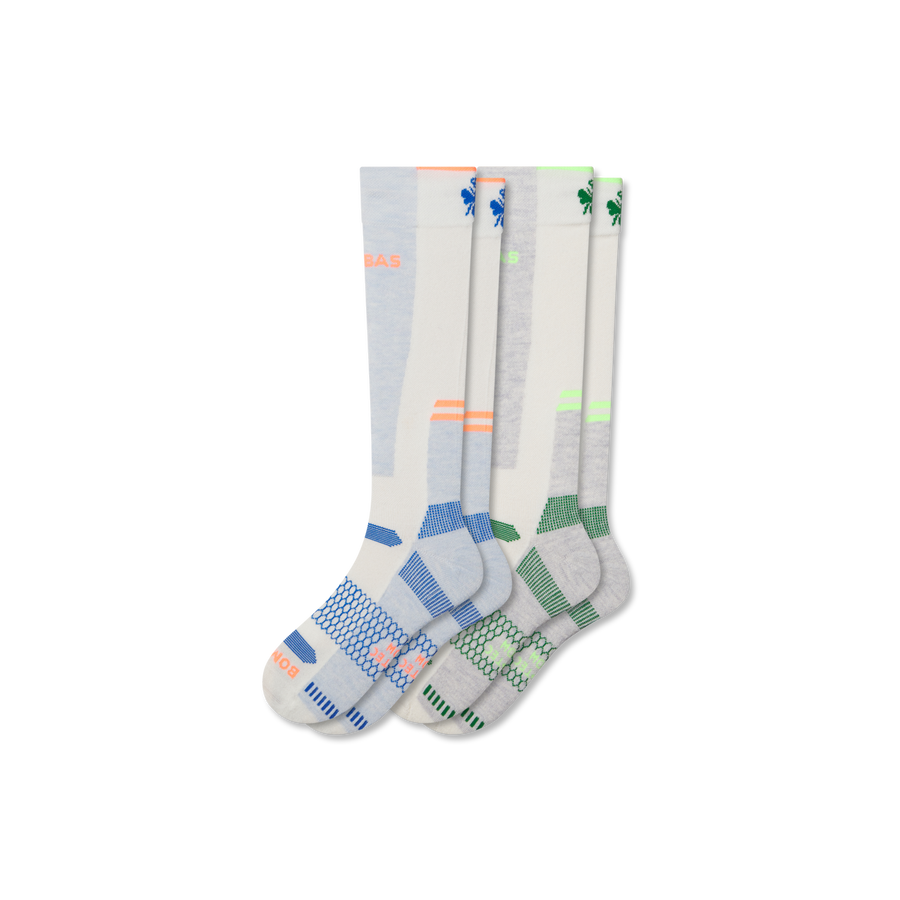 Men's Mid-Cushion Merino Wool Blend Ski & Snowboard Sock 2-Pack - Breathable Crew Fit