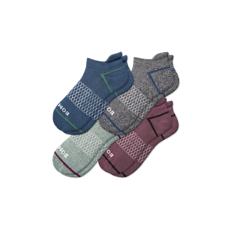 Men's Border Stripe Ankle Sock 4-Pack - Comfort Lounge Step