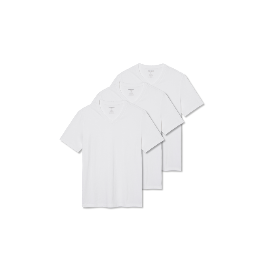 Men's Pima Cotton V-Neck T-Shirt 3-Pack - Daily Morning Ready
