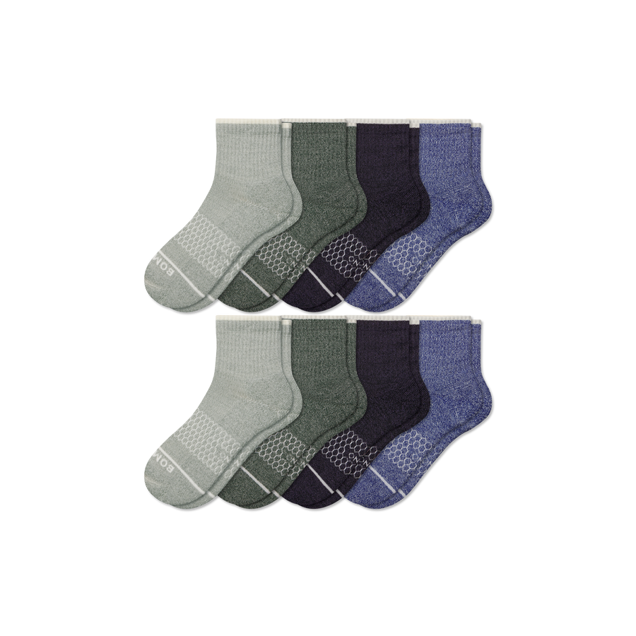 Men's Merino Wool Blend Quarter Sock 8-Pack - Light Ankle Wear