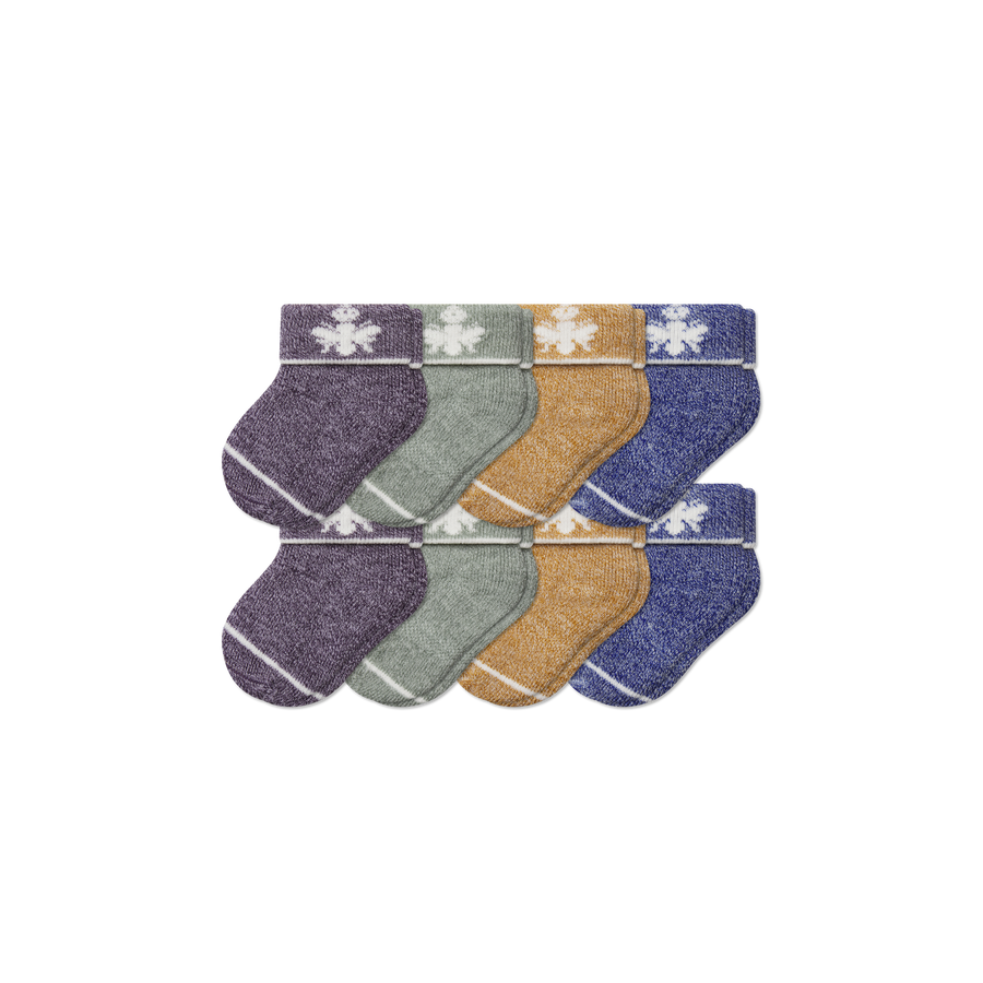 Baby Merino Wool Blend Calf Sock 8-Pack (0-6 Months) - Light Crew Move