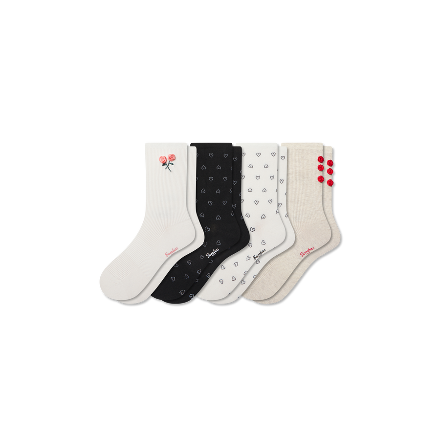 Women’s Valentine’s Day Lightweight Half Calf Sock 4-Pack - Fresh Lounge Wear