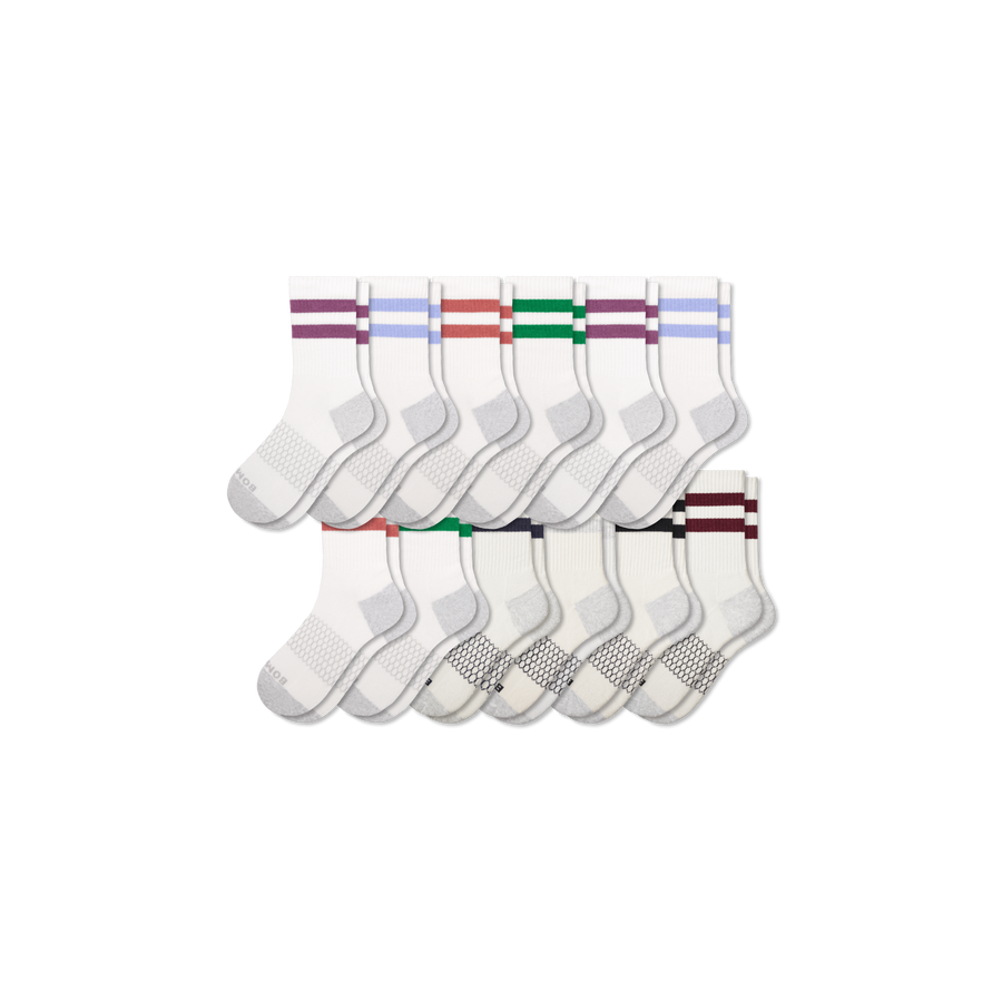 Men's Vintage Stripes Half Calf Sock 12-Pack - Smooth Low Cut Step