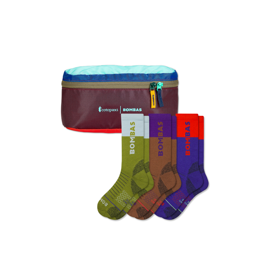 Women's Merino Wool Blend Hiking Sock 3-Pack & Cotopaxi Fanny Pack - Carry Travel Stash