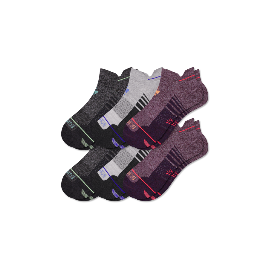 Women's Merino Wool Blend Run Ankle Sock 6-Pack - Steady Crew Pair