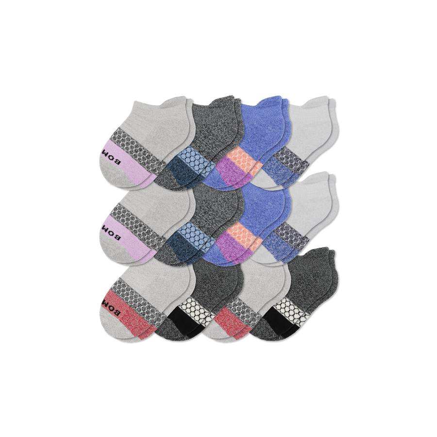 Junior Tri-Block Ankle Sock 12-Pack - Easy Studio Cushion