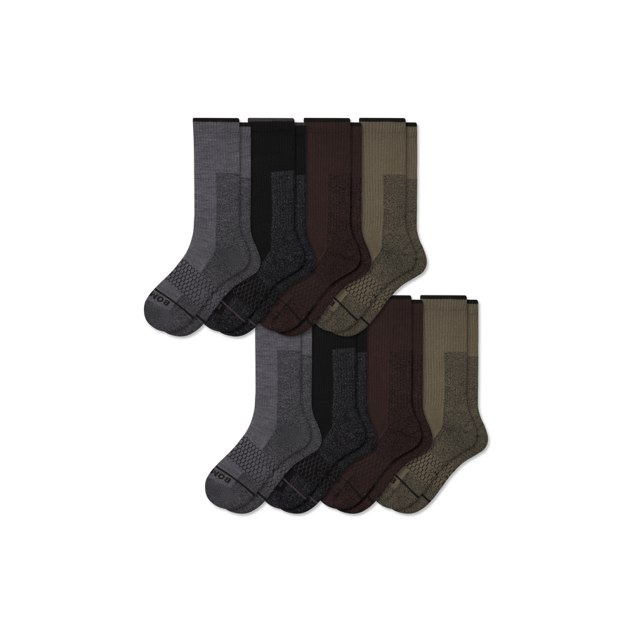 Women's Ultra Strong Merino Blend Calf Sock 8-Pack - Outdoor School Pair