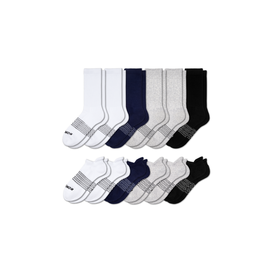 Men's Calf & Ankle Sock 12-Pack - Active Lounge Step