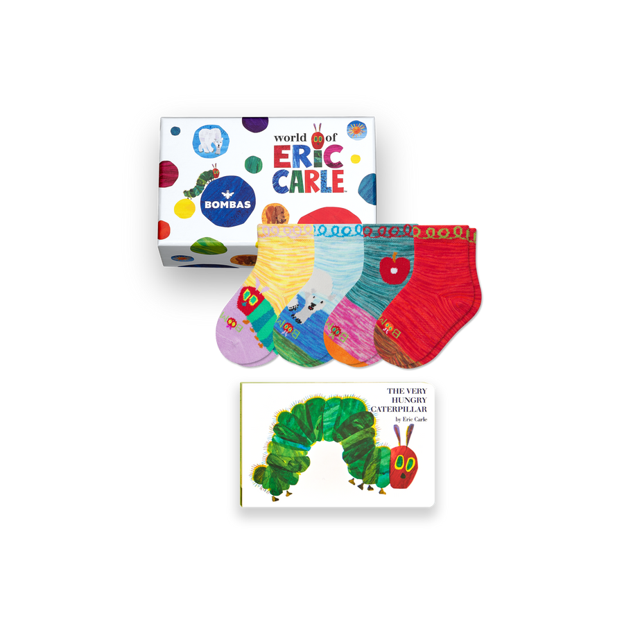 Toddler Eric Carle Lightweight Calf Sock 4-Pack Gift Box & Book - Daily Carry Pack