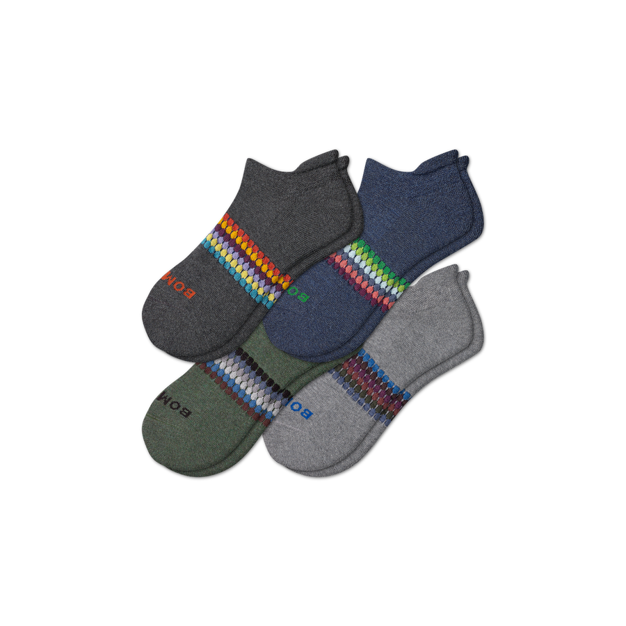 Men's Sunset Stripe Ankle Sock 4-Pack - Cushion Ankle Pair