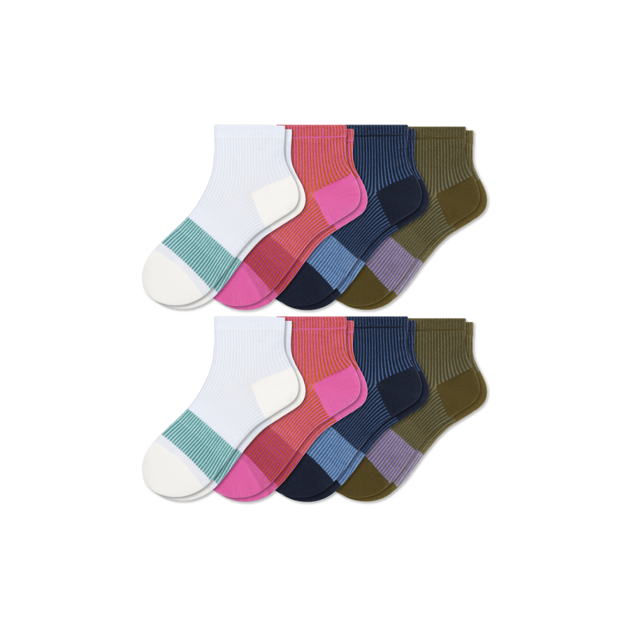 Youth Lightweight Quarter Sock 8-Pack - Light Court Fit