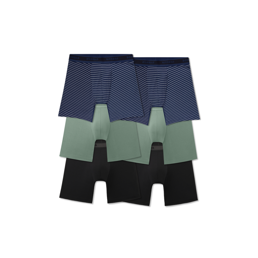 Men's Soft Flex Boxer Brief 6" 6-Pack - Second Fit Wear