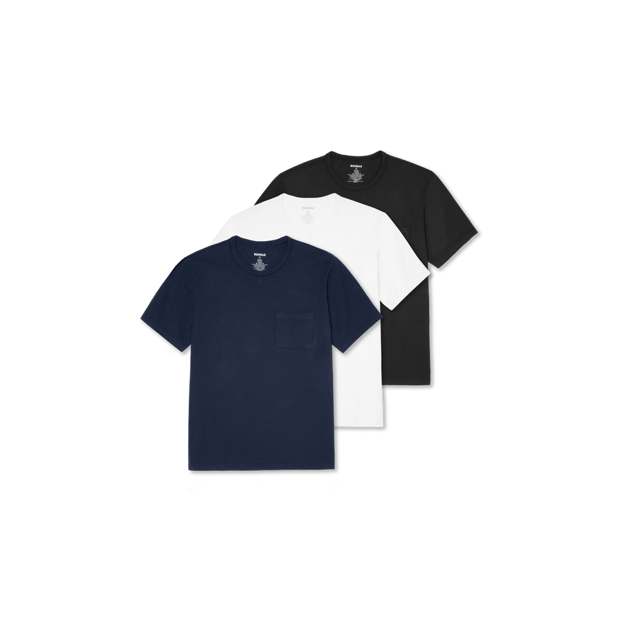 Men’s Premium Weight Pocket Crew Neck T-Shirt 3-Pack - Soft Street Fit