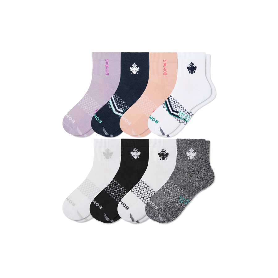 Women's All Sport Quarter Sock 8-Pack - Weekend No Show Cushion
