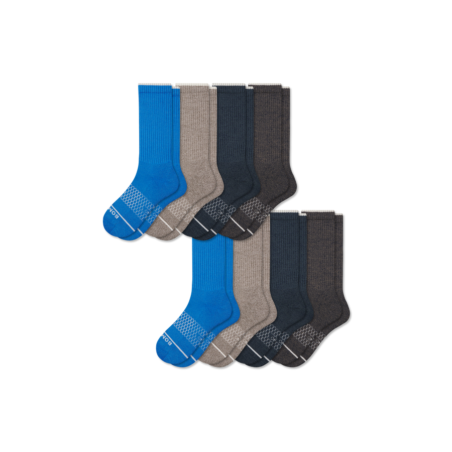 Men's Merino Wool Blend Calf Sock 8-Pack - Modern Studio Fit