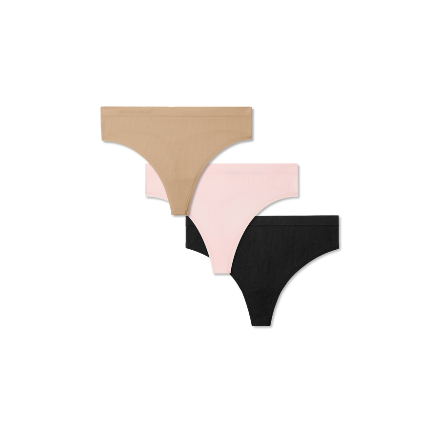 Women's Seamless Thong 3-Pack - Essential Ease Comfort