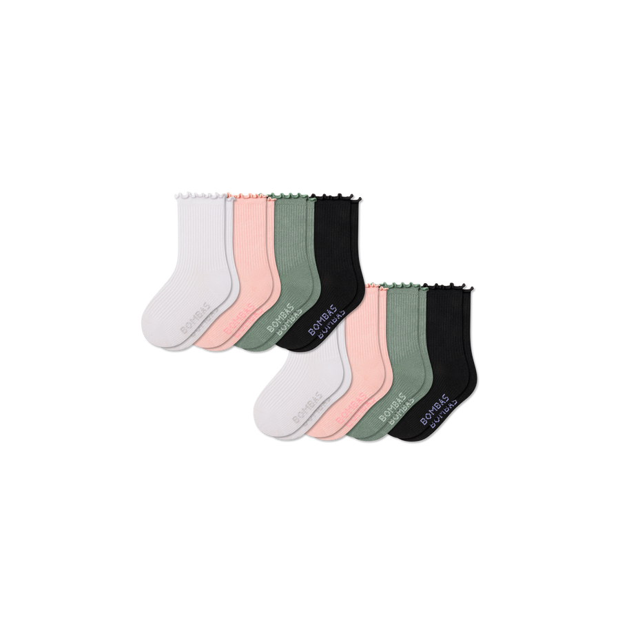 Junior Ruffle Rib Calf Sock 8-Pack - Weekend Court Step