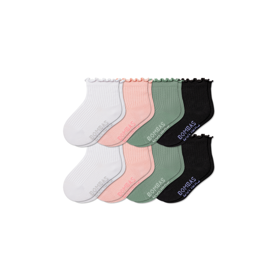 Toddler Ruffle Rib Calf Sock 8-Pack - Outdoor Recovery Pair
