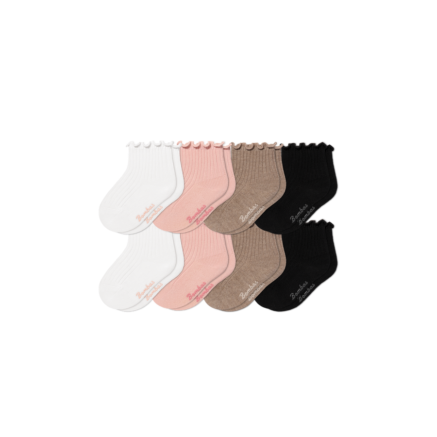 Baby Ruffle Rib Calf Sock 8-Pack (0-6 Months) - Cushion No Show Step