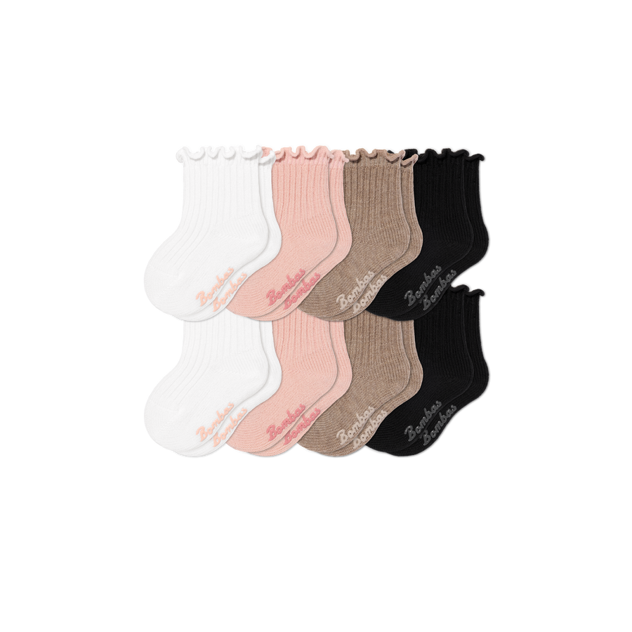 Baby Ruffle Rib Calf Sock 8-Pack (6-12 Months) - Cozy Low Cut Rotation