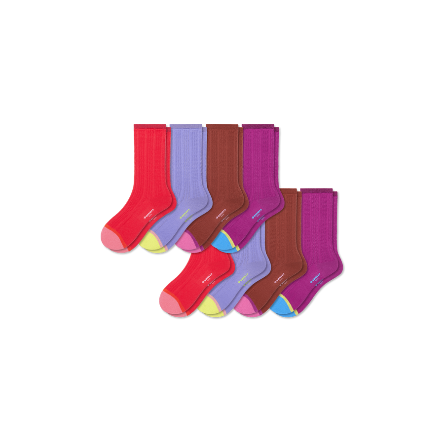 Youth Pointelle Calf Sock 8-Pack - Weekend Court Rotation