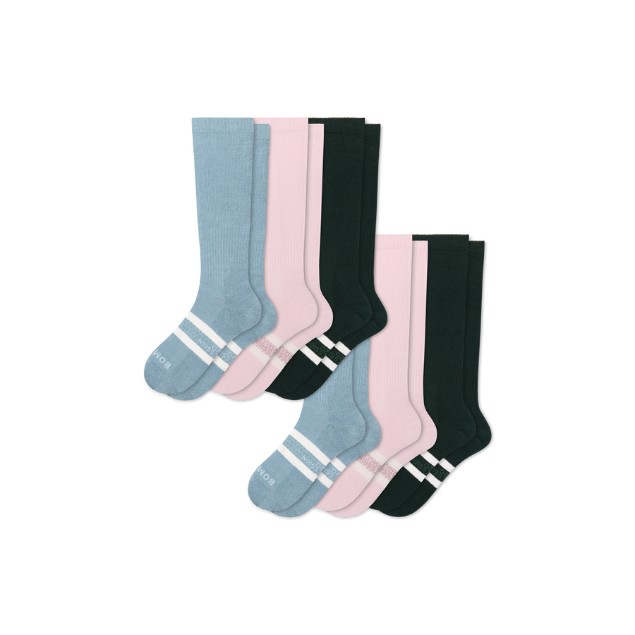 Women's Everyday Compression Knee High Sock 6-Pack (15-20mmHg) - Dynamic Court Relief