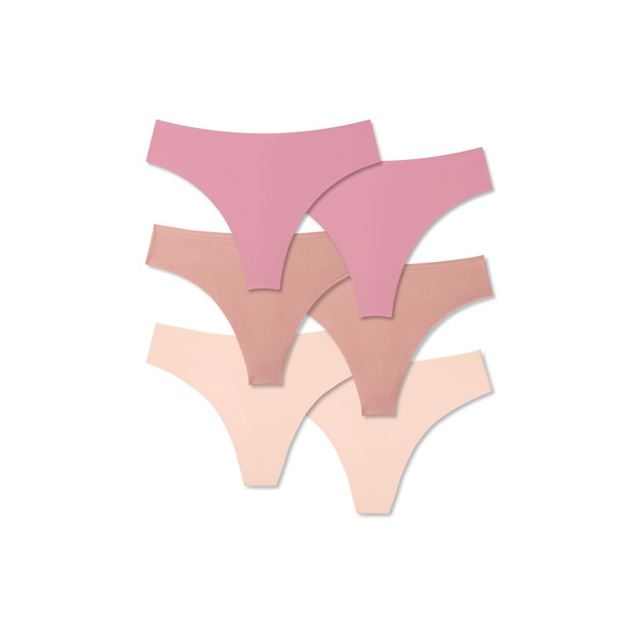 Women's No Show Thong 6-Pack - Stretch Everyday Base