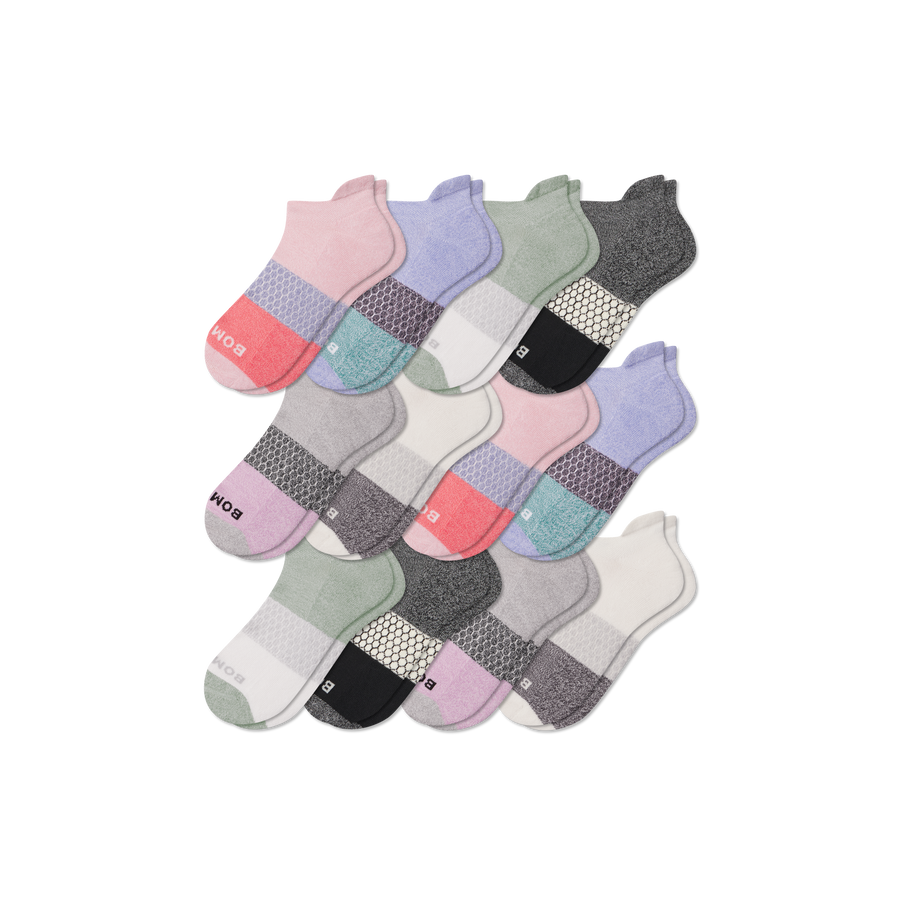 Women's Tri-Block Ankle Sock 12-Pack - Run Ankle Cushion