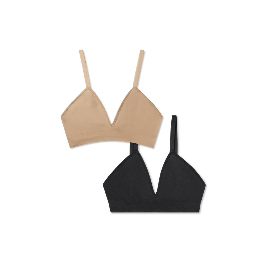 Women's Seamless Triangle Bralette 2-Pack - Classic Support Fit