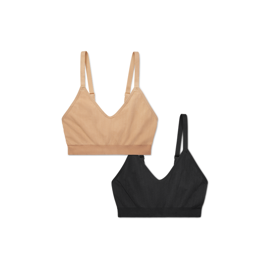 Women's Seamless Scoop Bralette 2-Pack - Smooth Fit Comfort