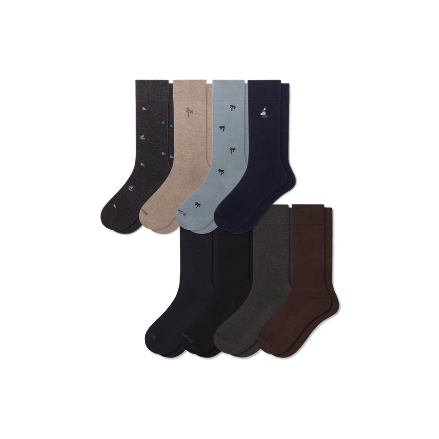 Men's Dress Calf Sock 8-Pack - Outdoor Home Comfort