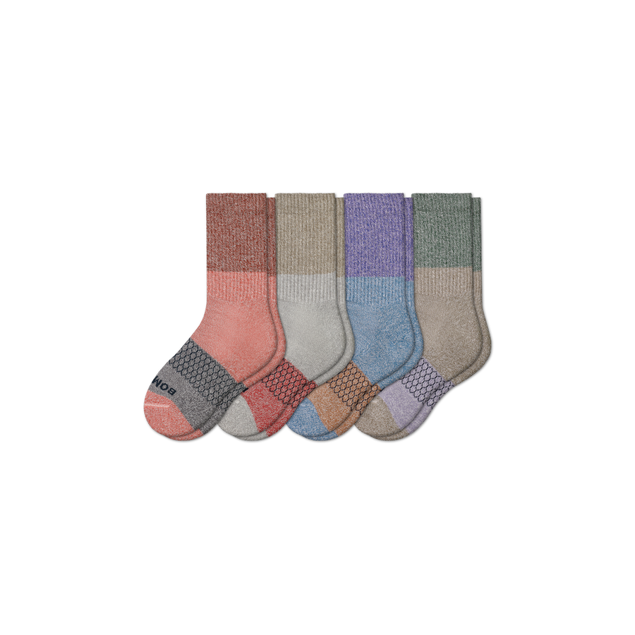 Youth Tri-Block Calf Sock 4-Pack - Soft Court Support
