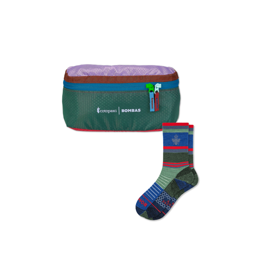 Cotopaxi x Bombas Merino Wool Blend Hiking Calf Sock & Fanny Pack - Easy Storage Choice