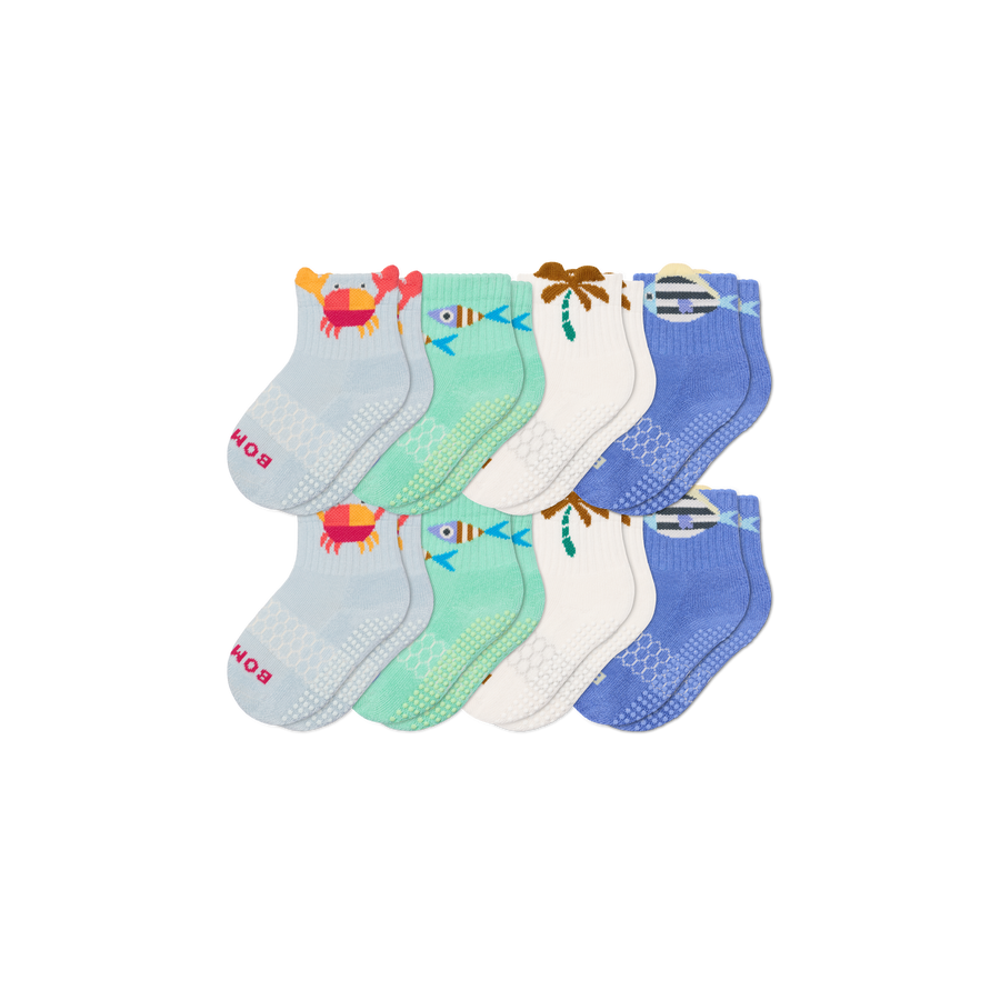 Toddler Gripper Calf Sock 8-Pack - Soft Trail Step