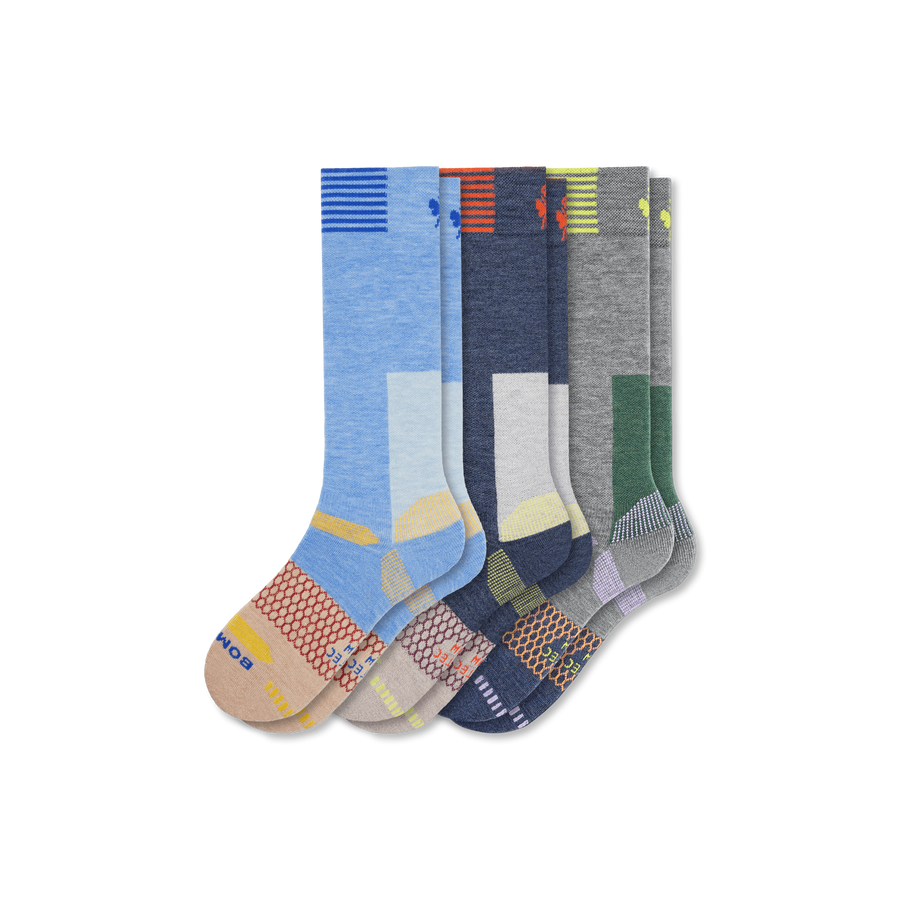 Women's Full-Cushion Merino Wool Blend Ski & Snowboard Sock 3-Pack - Classic Travel Wear