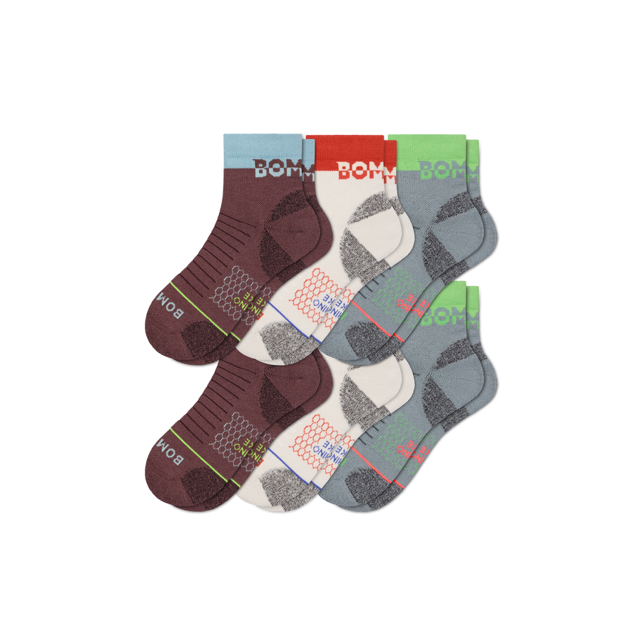 Women's Merino Wool Blend Hiking Quarter Sock 6-Pack - Active Lounge Move