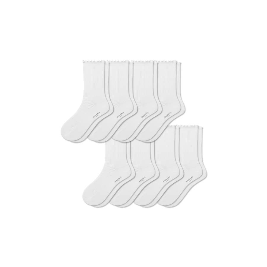 Women's Ruffle Rib Half Calf Sock 8-Pack - Trail Office Cushion